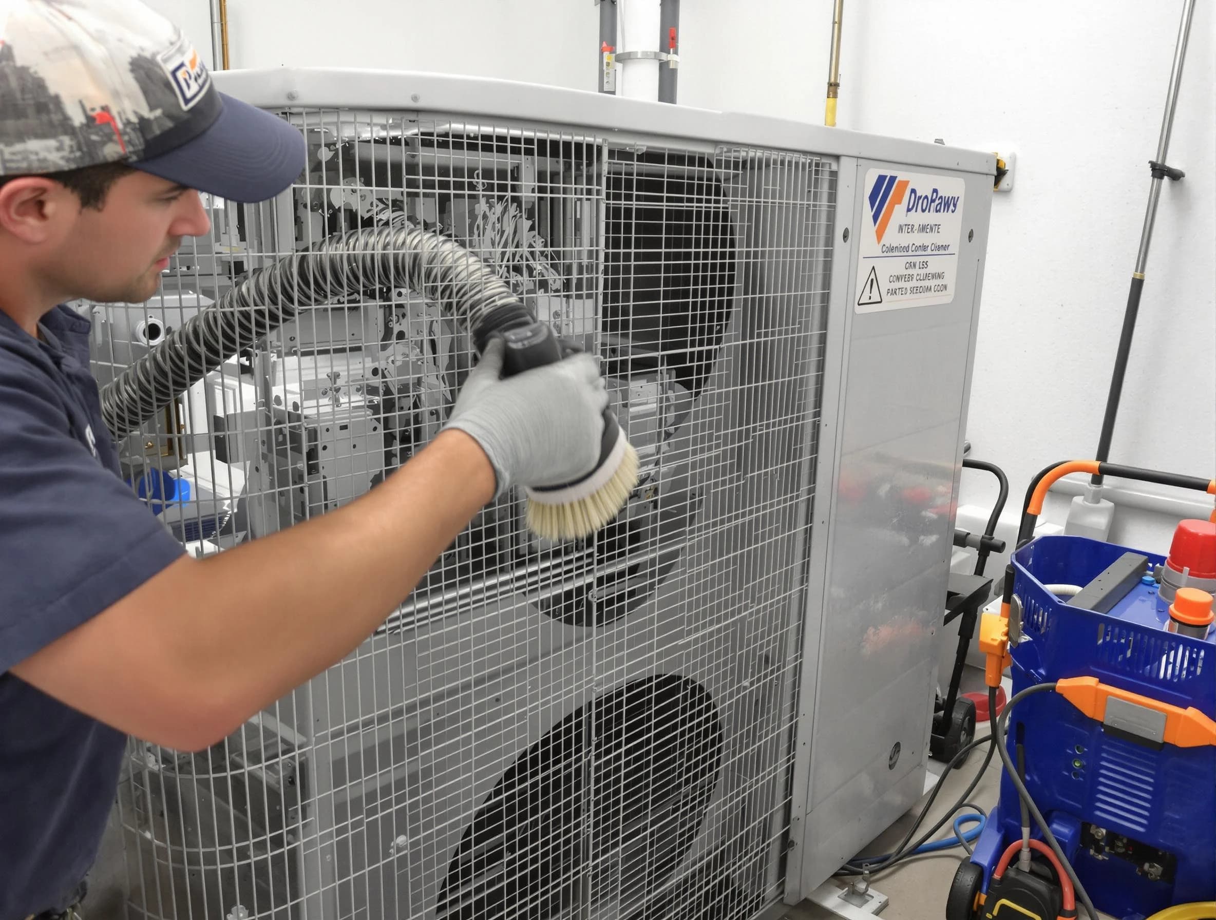 Midway Air Duct Cleaning specialist performing precision AC coil cleaning for improved system performance in Midway