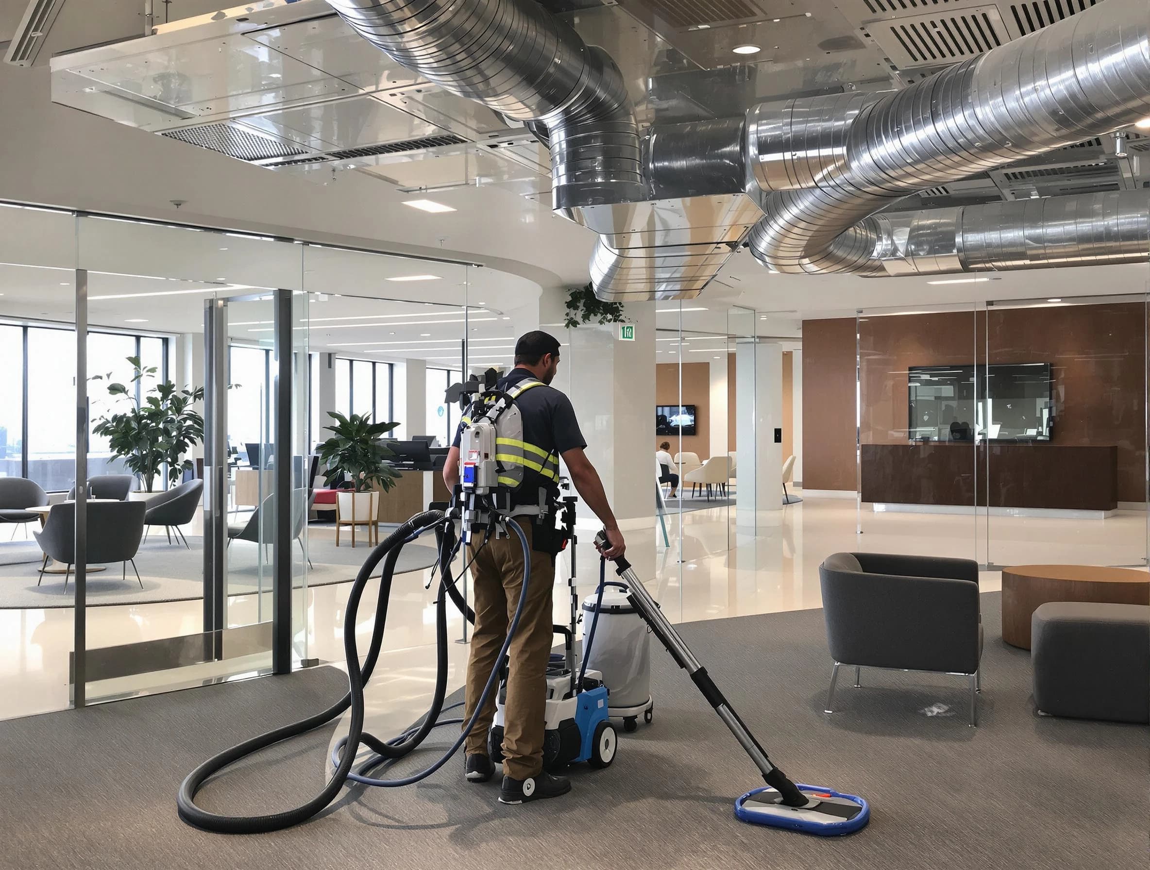 Commercial duct cleaning service by Midway Air Duct Cleaning in Midway