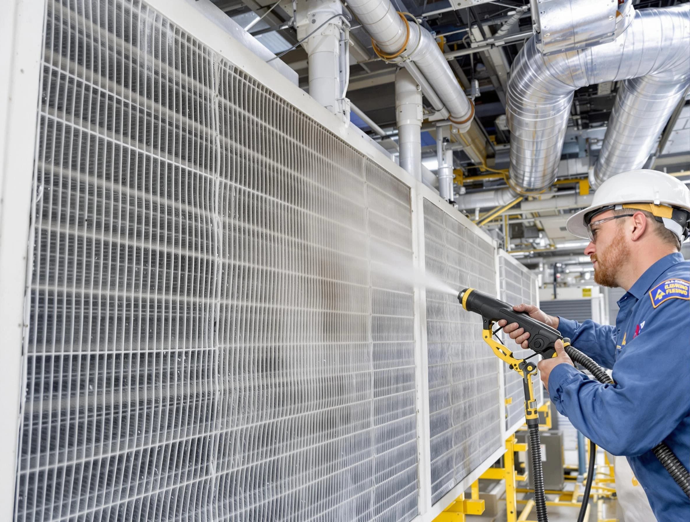 Professional commercial coil cleaning by Midway Air Duct Cleaning in Midway