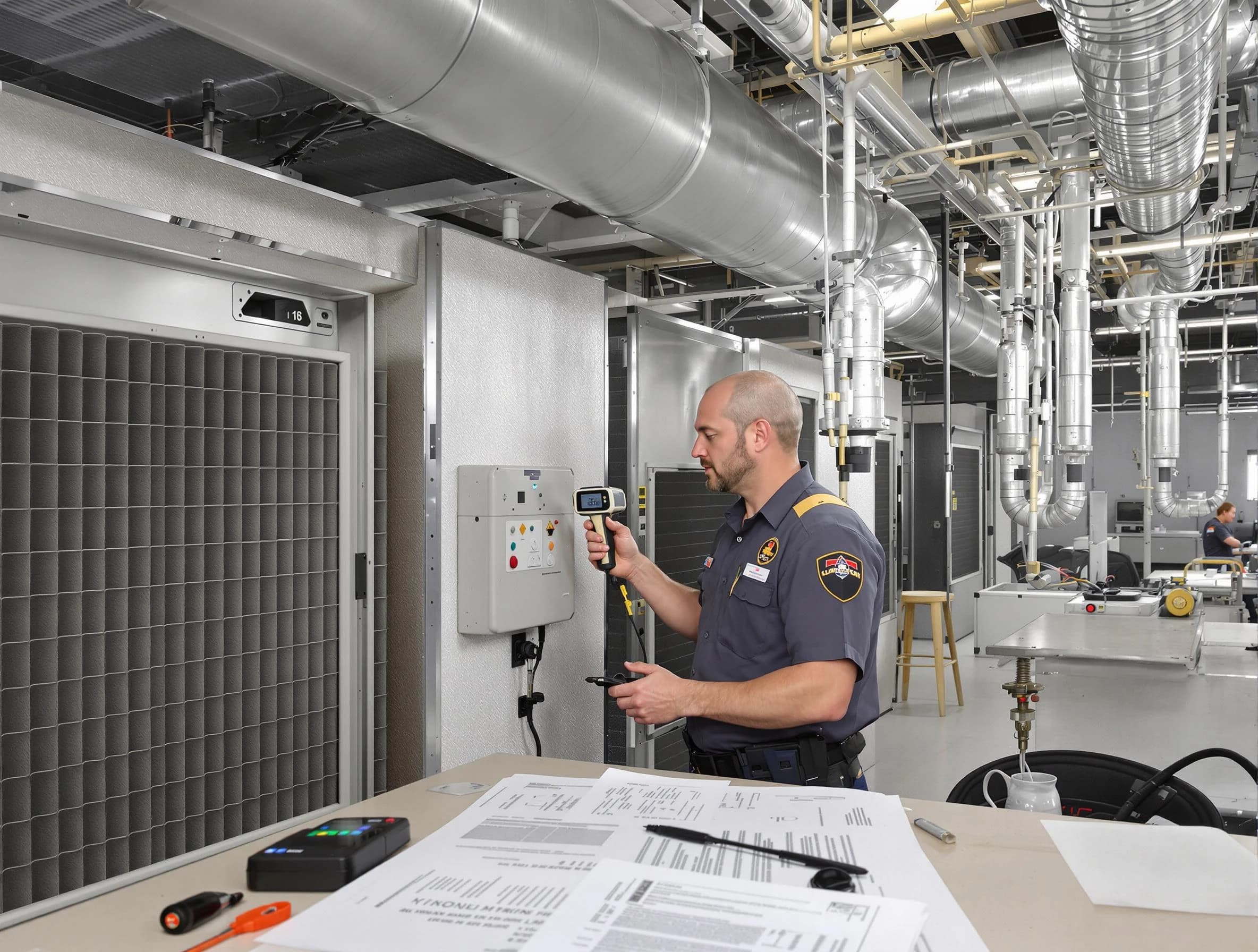 Professional filter system inspection by Midway Air Duct Cleaning in Midway