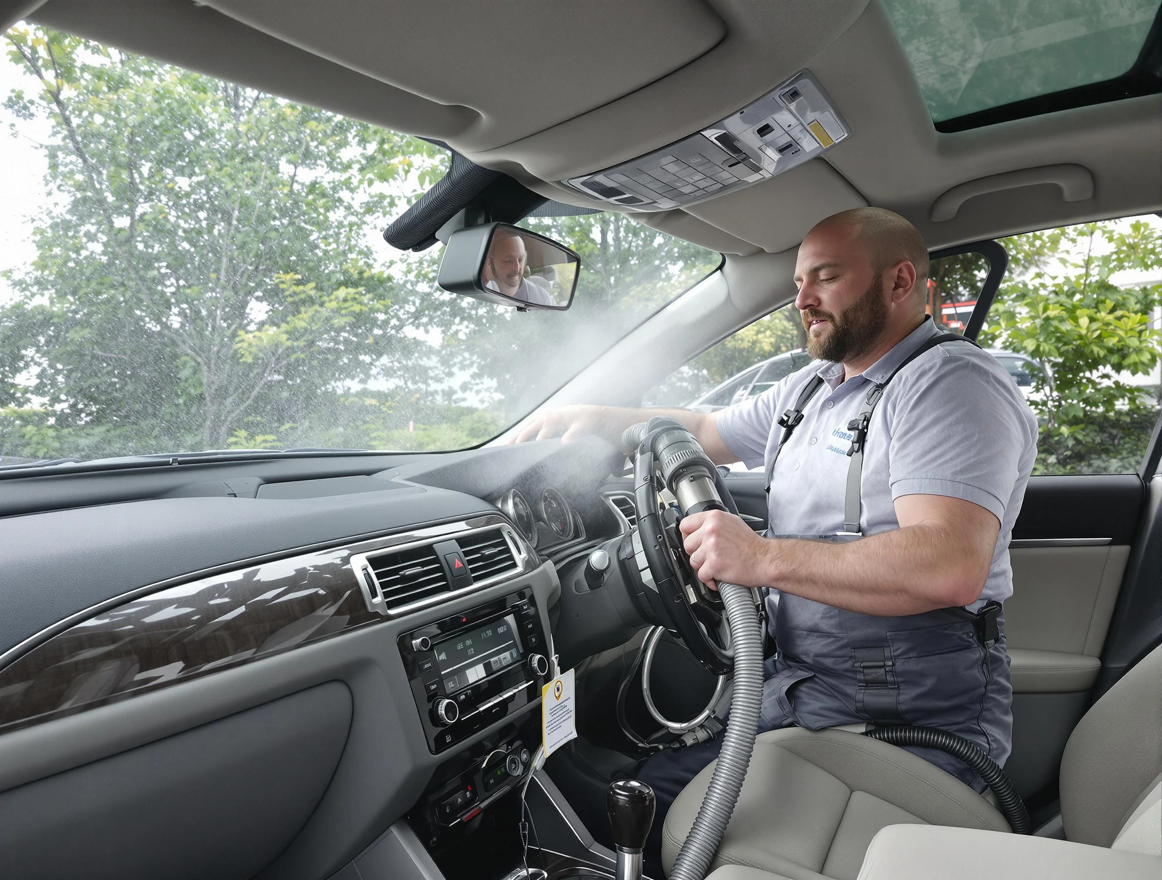 Midway Air Duct Cleaning specialist performing professional car duct cleaning in Midway