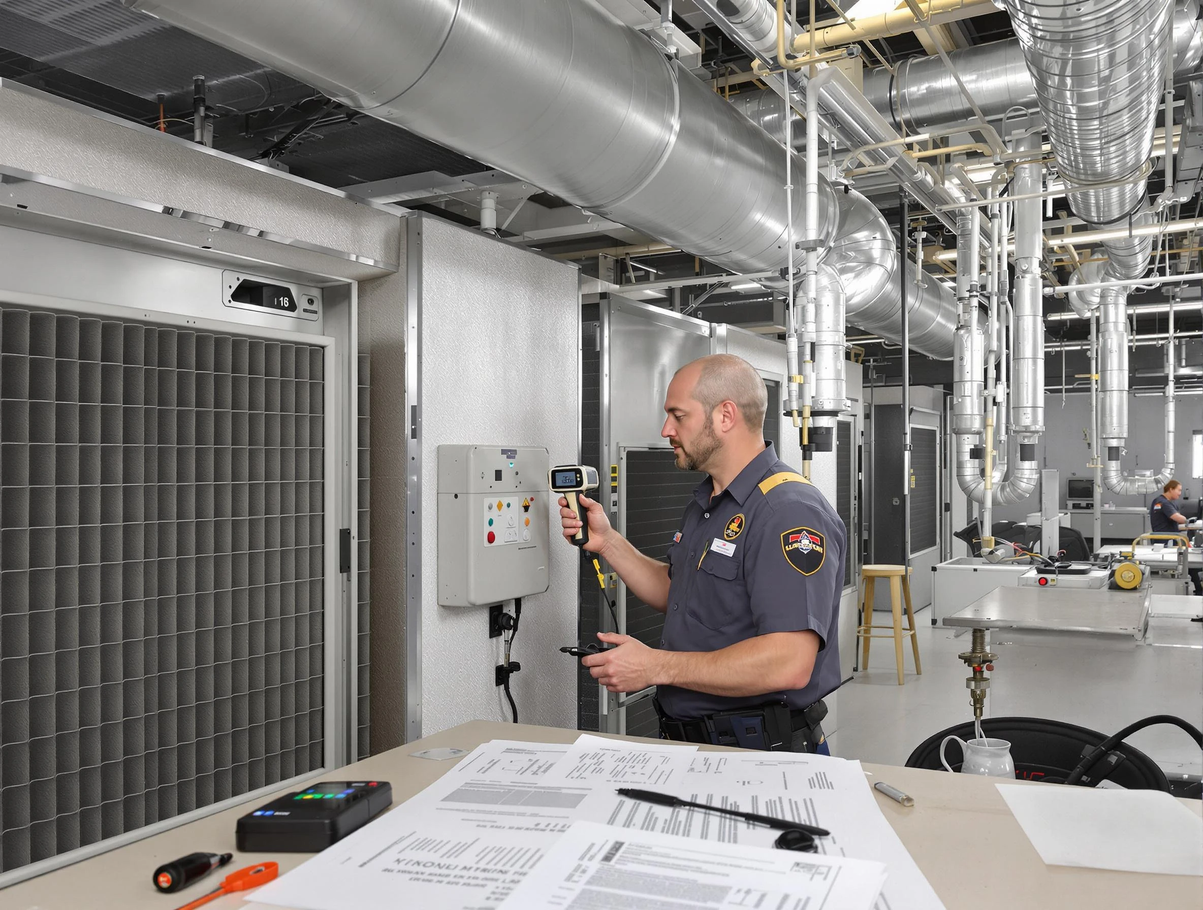 Professional filter system inspection by Midway Air Duct Cleaning in Midway