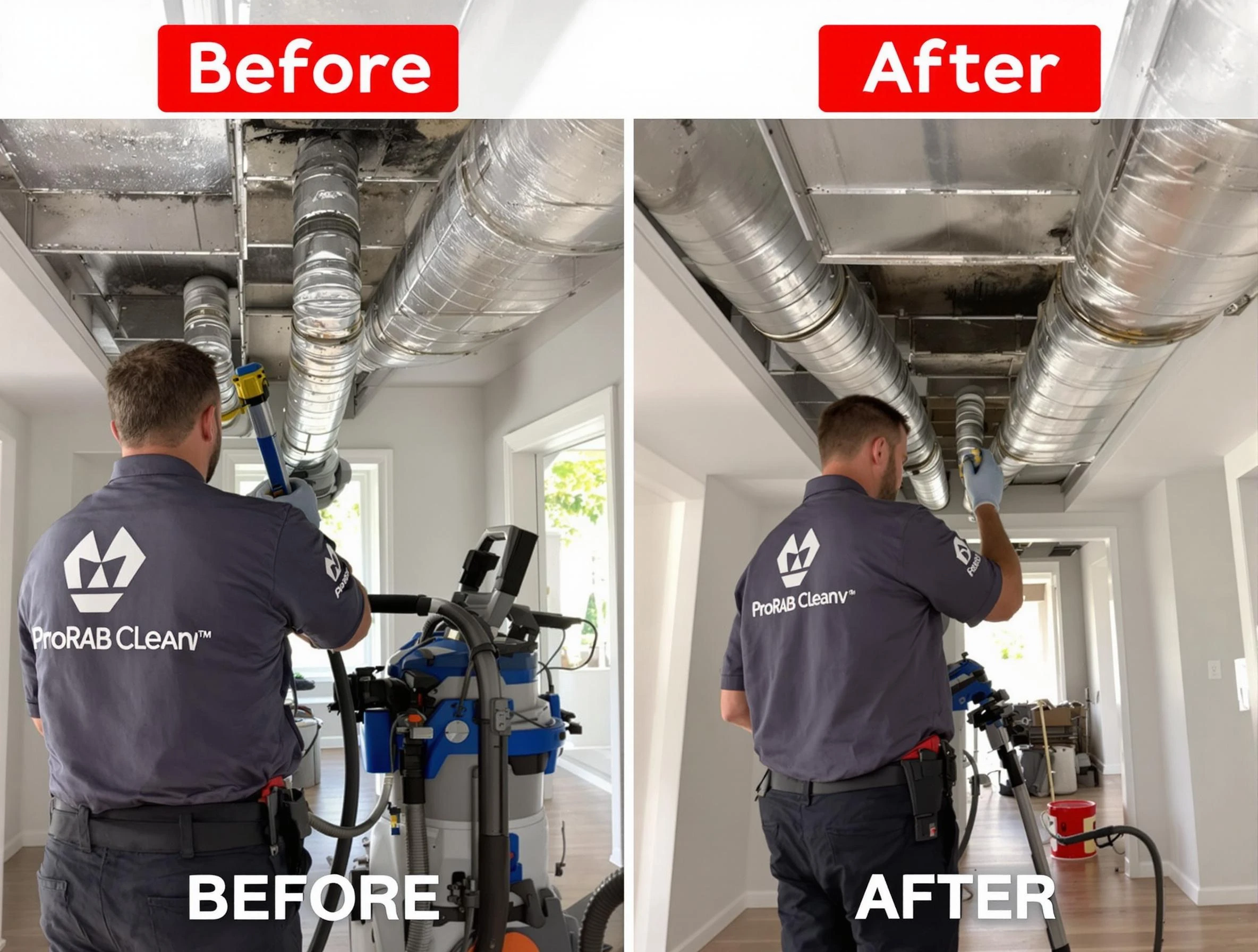 Midway Air Duct Cleaning expert performing thorough residential duct cleaning in a Midway home